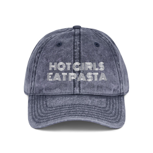 Hot Girls Eat Pasta Embroidered Hat