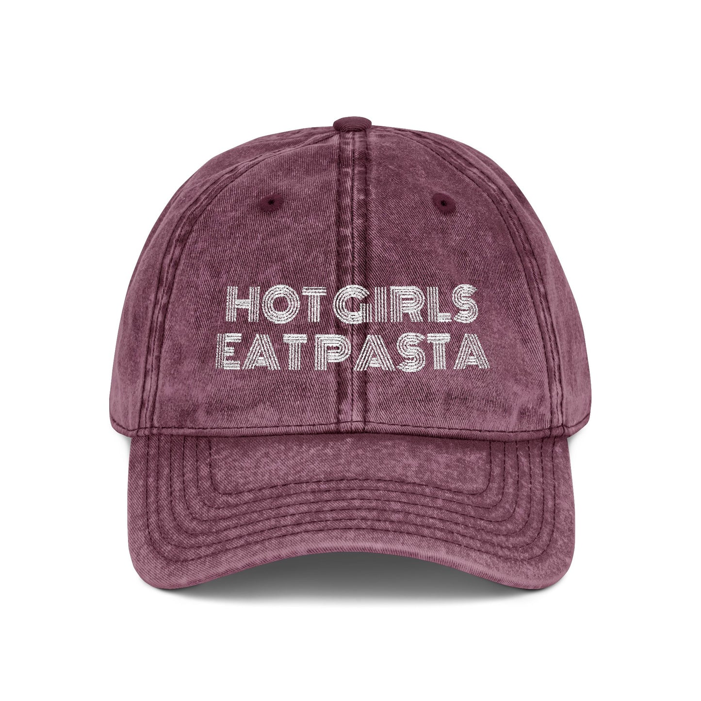 Hot Girls Eat Pasta Embroidered Hat