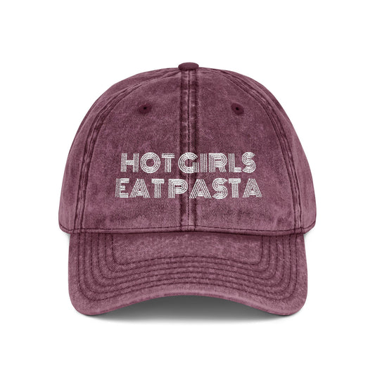 Hot Girls Eat Pasta Embroidered Hat